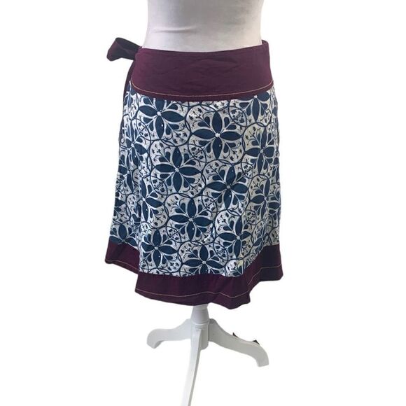 Edme & Esyllte Anthropologie Purple Blue Wrap Skirt Size 2 - Picture 2 of 10